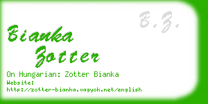 bianka zotter business card